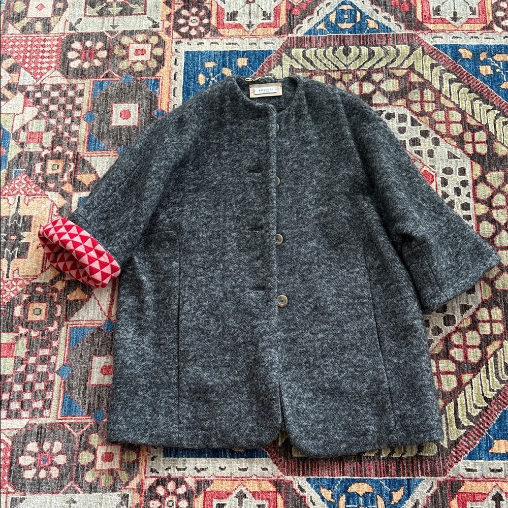 Rosso35 Gray Coat with Red Accents